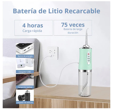 IRRIGADOR BUCAL LIMPIADOR DE DIENTES + ¡OBSEQUIO! 🎁