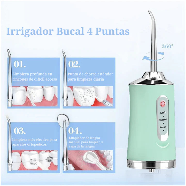 IRRIGADOR BUCAL LIMPIADOR DE DIENTES + ¡OBSEQUIO! 🎁